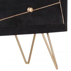 Jack & Alice Kommode Towa I - Akazie massiv / Metall - Schwarz / Gold -Wohnzimmermöbel boutique en ligne 1000172962 190503 07493600066 GALLERYIMAGES P000000001000172962