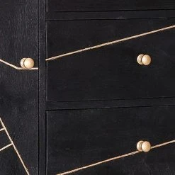 Jack & Alice Kommode Towa I - Akazie massiv / Metall - Schwarz / Gold -Wohnzimmermöbel boutique en ligne 1000172962 190503 07493600067 GALLERYIMAGES P000000001000172962