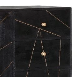 Jack & Alice Sideboard Towa - Akazie massiv / Metall - Schwarz / Gold -Wohnzimmermöbel boutique en ligne 1000172965 190503 07493700075 GALLERYIMAGES P000000001000172965