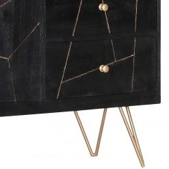 Jack & Alice Sideboard Towa - Akazie massiv / Metall - Schwarz / Gold -Wohnzimmermöbel boutique en ligne 1000172965 190503 07493700076 GALLERYIMAGES P000000001000172965