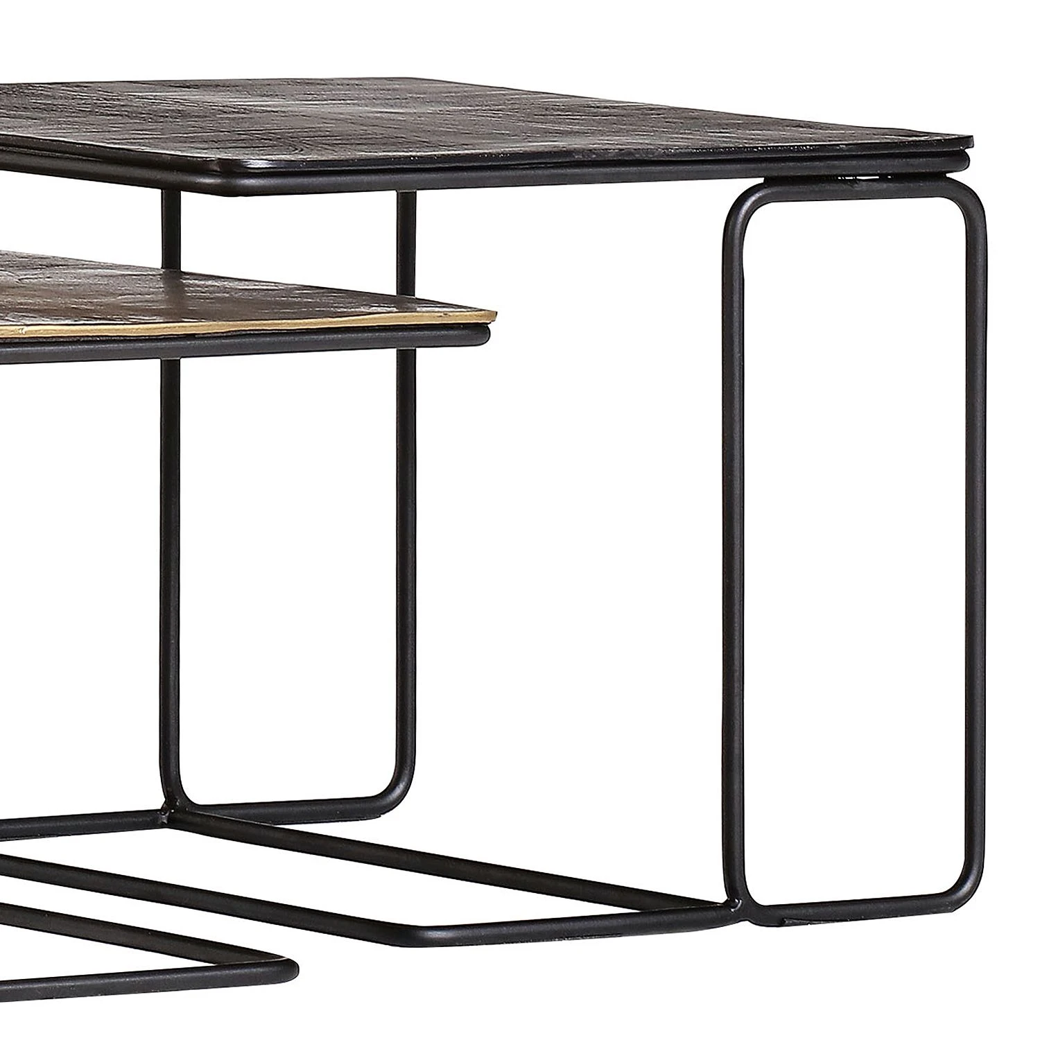 Ars manufacti Couchtisch Tokko (2er-Set) - Eisen - Messing / Schwarz 3 Ars manufacti Couchtisch Tokko (2er-Set) - Eisen - Messing / Schwarz – Bild 3