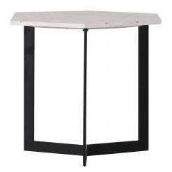 Jack & Alice Beistelltisch Suso - Marmor / Metall - Marmor Weiß / Schwarz
