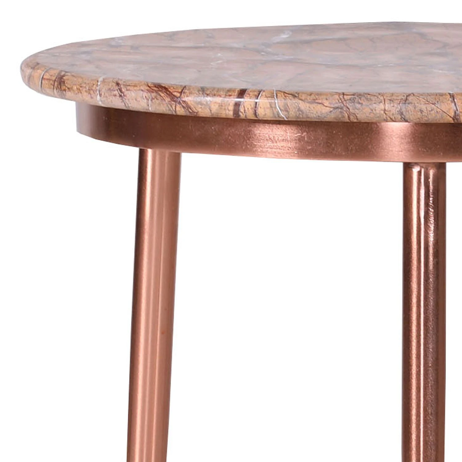 Jack & Alice Beistelltisch Miya - Marmor / Metall - Marmor Braun / Kupfer 2 Jack & Alice Beistelltisch Miya - Marmor / Metall - Marmor Braun / Kupfer – Bild 2