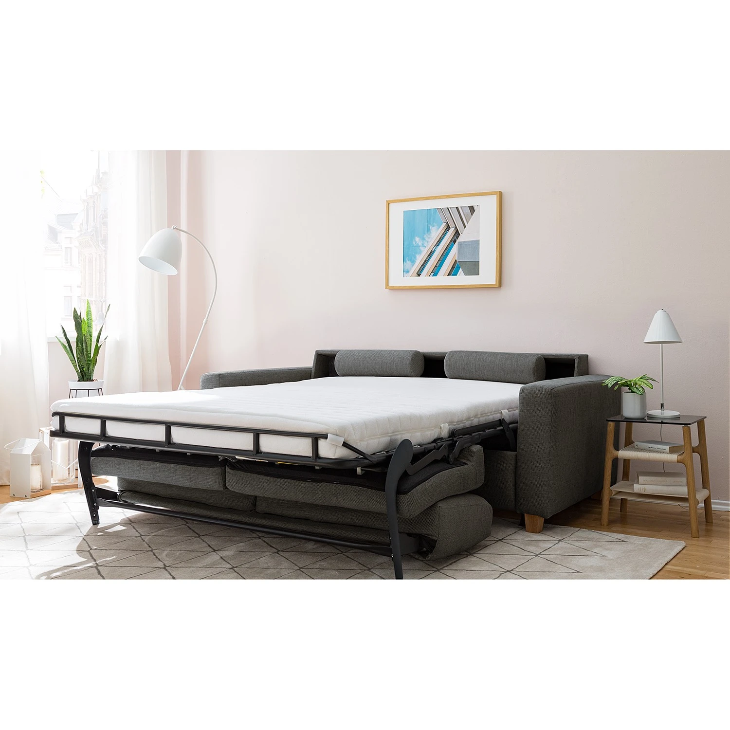 Maison Belfort Schlafsofa Lierde II - Webstoff - Grau - Breite: 162 cm 4 Maison Belfort Schlafsofa Lierde II - Webstoff - Grau - Breite: 162 cm – Bild 4