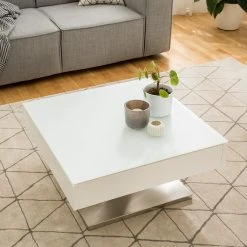 Fredriks Couchtisch Zenda - Weiß / Silber -Wohnzimmermöbel boutique en ligne 1000174642 200715 06264400024 DETAILS P000000001000174642