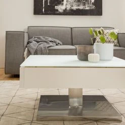 Fredriks Couchtisch Zenda - Weiß / Silber -Wohnzimmermöbel boutique en ligne 1000174642 200715 06264700027 DETAILS P000000001000174642