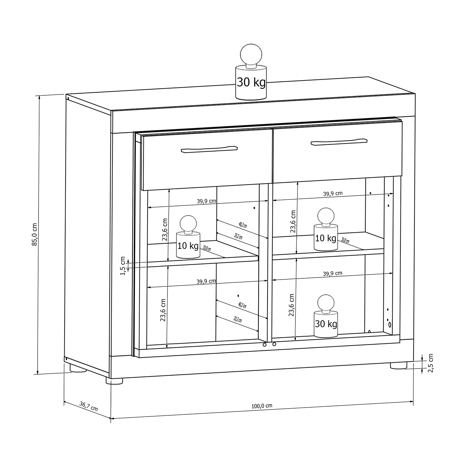 Loftscape Kommode Stokka - Schwarz 5 Loftscape Kommode Stokka - Schwarz – Bild 5