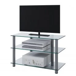 VCM TV-Rack Zumbo II - Aluminium / Glas - Schwarz