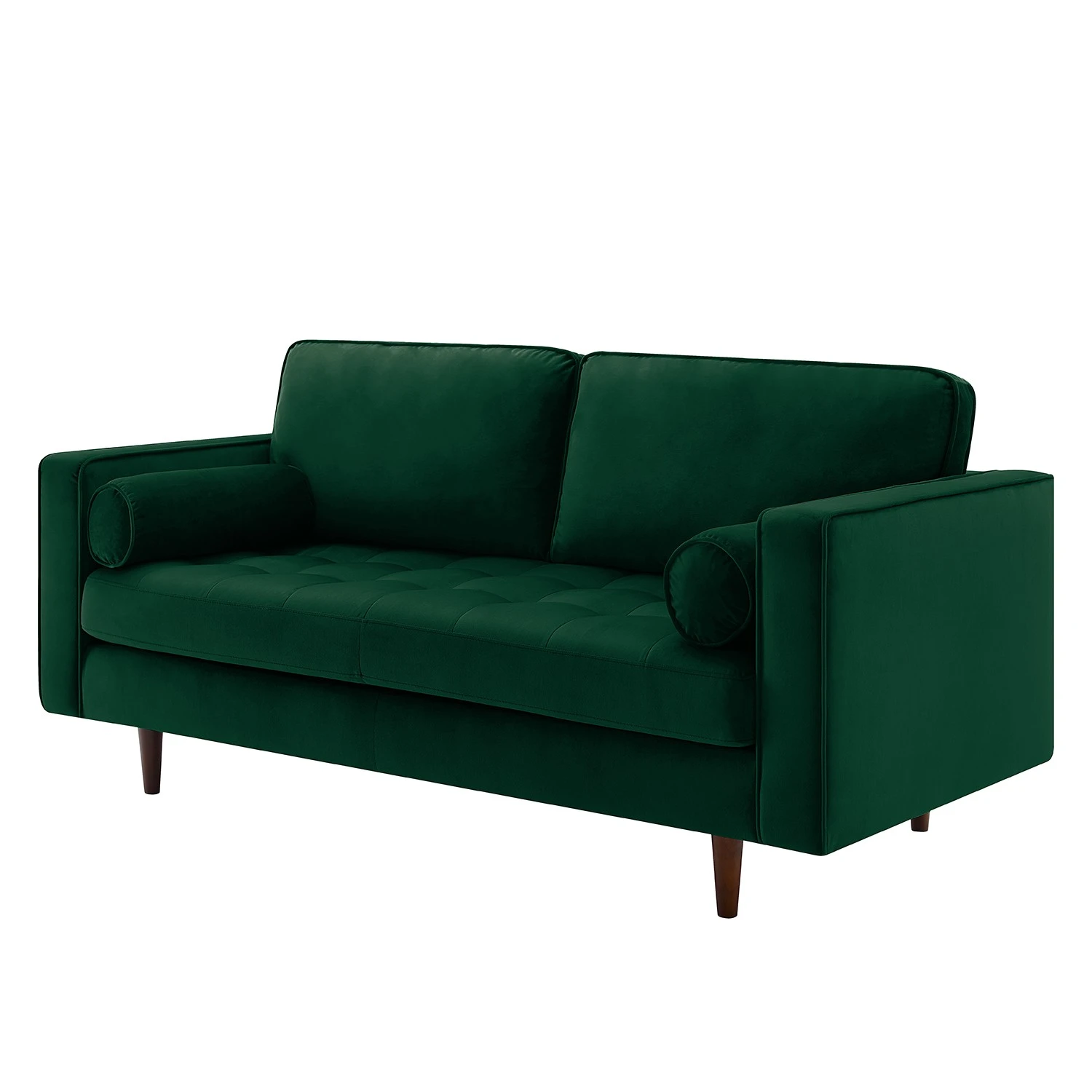 Jack & Alice Sofa Pirk (2-Sitzer) - Samt - Dunkelgrün 1 Jack & Alice Sofa Pirk (2-Sitzer) - Samt - Dunkelgrün