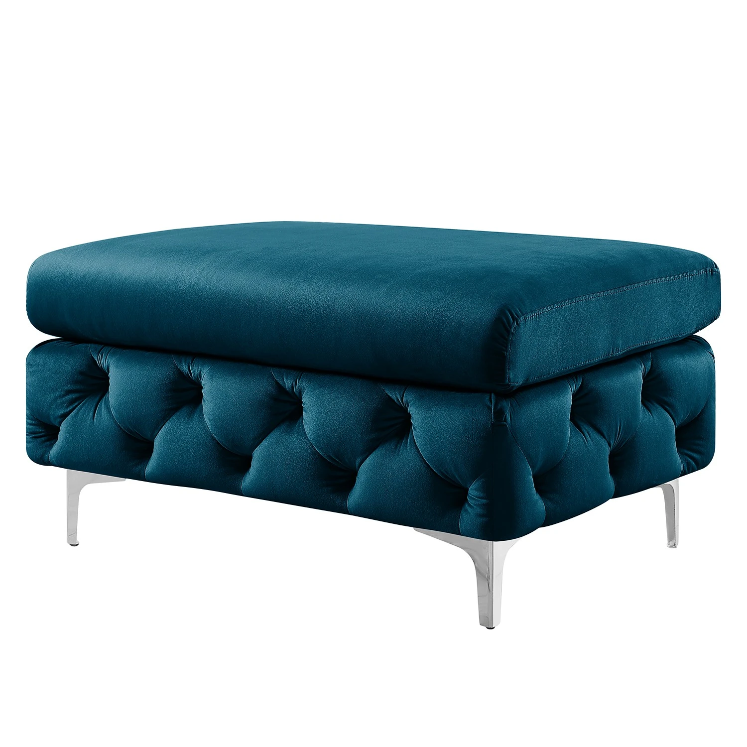 Jack & Alice Polsterhocker Leominster I - Samt - Marineblau 1 Jack & Alice Polsterhocker Leominster I - Samt - Marineblau