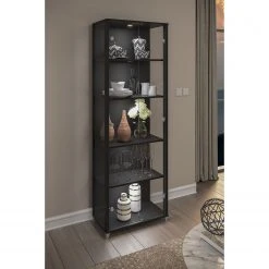 Fredriks Vitrinenschrank Exhibit - Inkl. Beleuchtung - Schwarz - Breite: 58 cm -Wohnzimmermöbel boutique en ligne 1000176591 190612 11031700007 MOOD GALLERYIMAGES P000000001000176591 mood