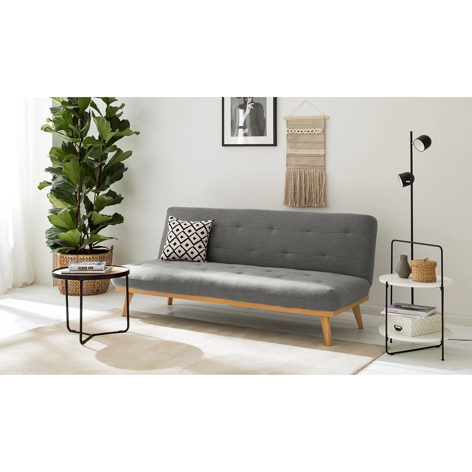 Fredriks Schlafsofa Lubei - Webstoff - Grau 3 Fredriks Schlafsofa Lubei - Webstoff - Grau – Bild 3