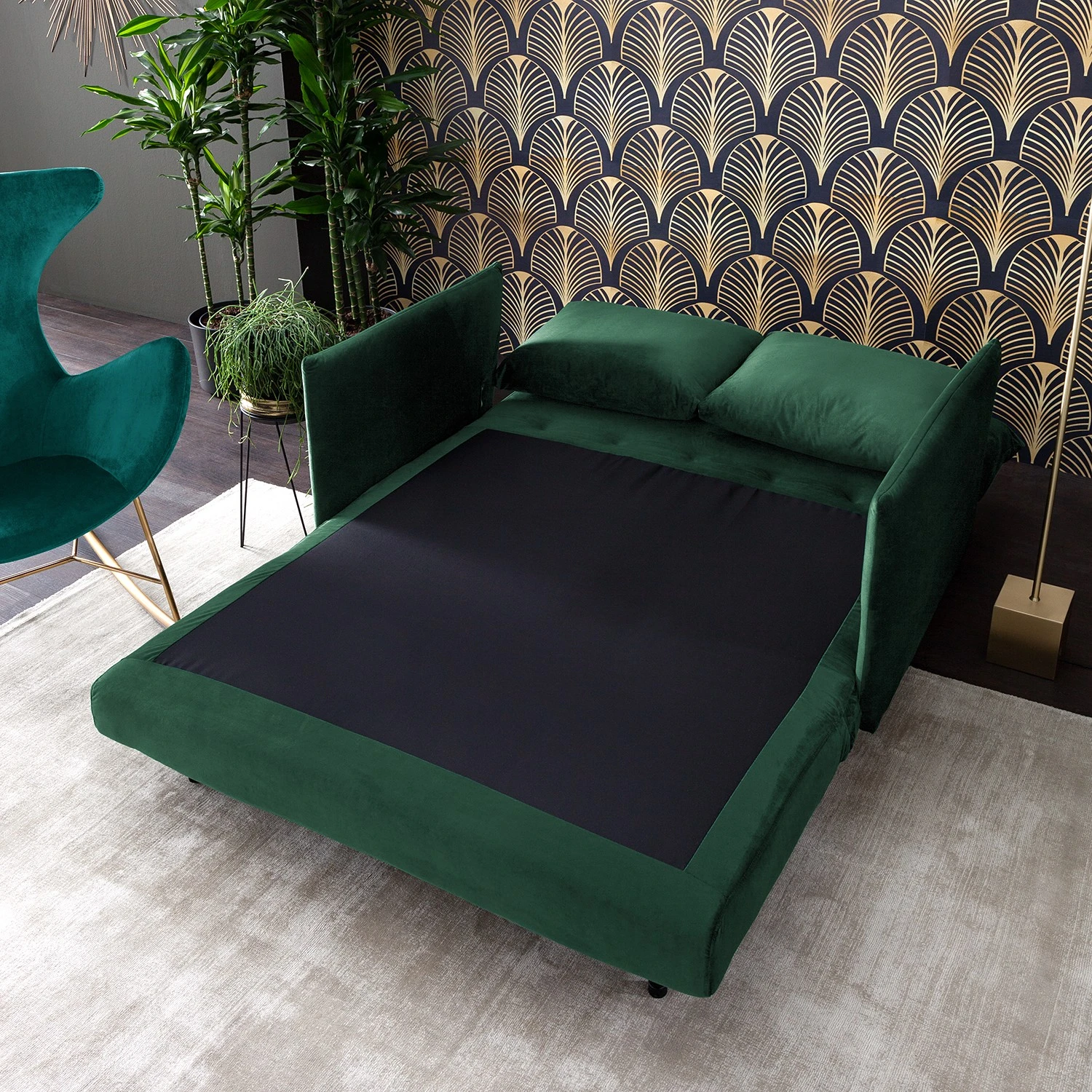 Jack & Alice Schlafsofa Lobau II - Samt - Dunkelgrün 12 Jack & Alice Schlafsofa Lobau II - Samt - Dunkelgrün – Bild 12
