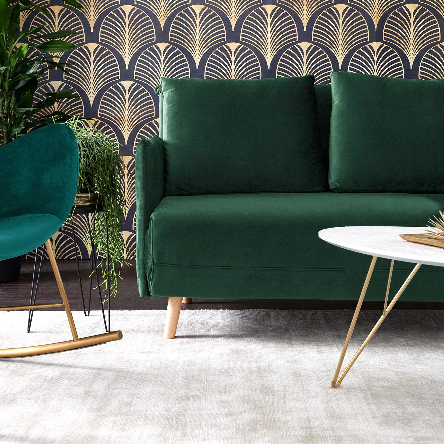 Jack & Alice Schlafsofa Lobau II - Samt - Dunkelgrün 11 Jack & Alice Schlafsofa Lobau II - Samt - Dunkelgrün – Bild 11