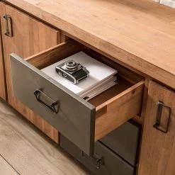 Ars manufacti Sideboard Manchester IV - Akazie massiv / Metall - Akazie / Anthrazit -Wohnzimmermöbel boutique en ligne 1000176686 200320 14040200008 DETAILS P000000001000176686