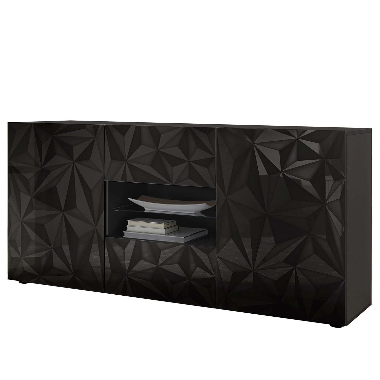 LC Spa Sideboard Prisma II - Hochglanz Anthrazit 1 LC Spa Sideboard Prisma II - Hochglanz Anthrazit