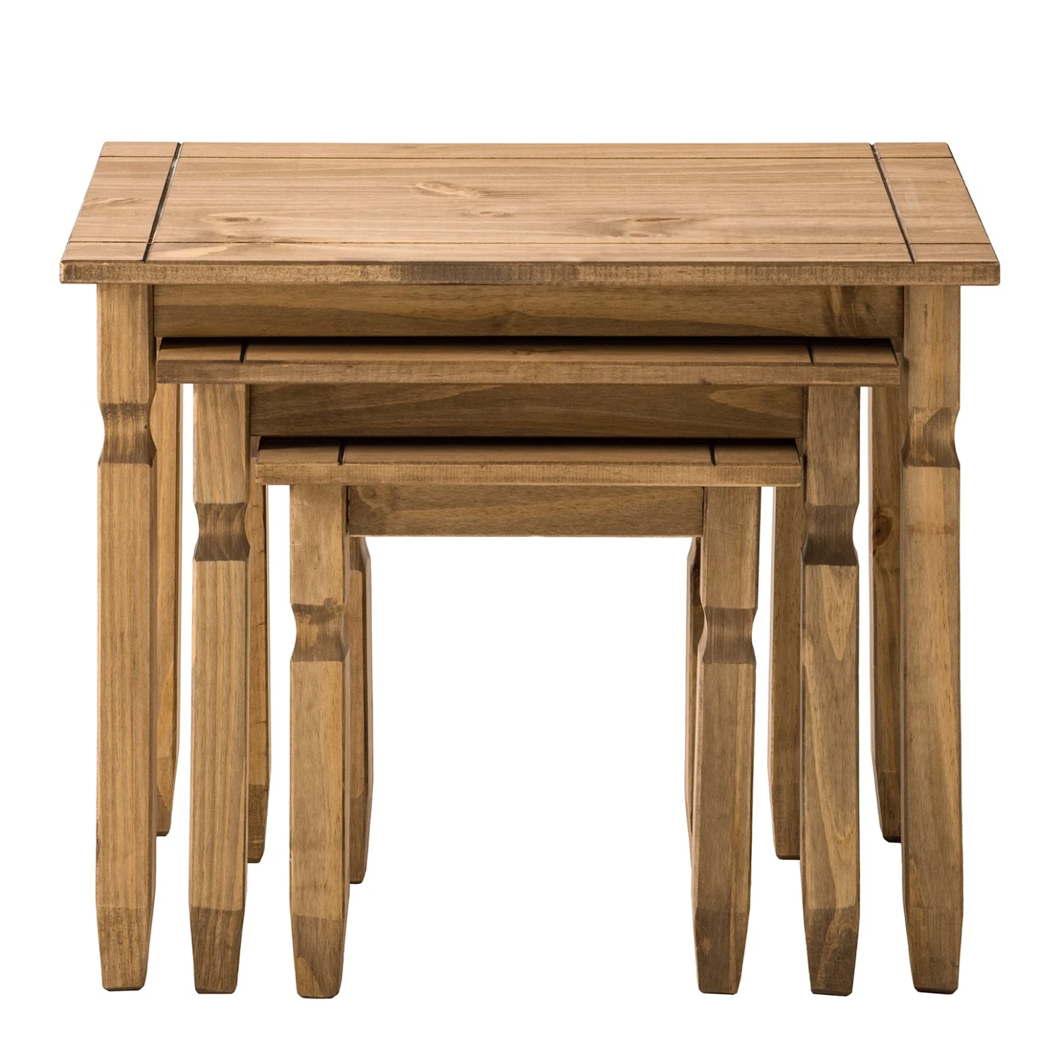 Maison Belfort Beistelltisch Finca Rustica (3er-Set) - Kiefer massiv - Kiefer Natur 6 Maison Belfort Beistelltisch Finca Rustica (3er-Set) - Kiefer massiv - Kiefer Natur – Bild 6