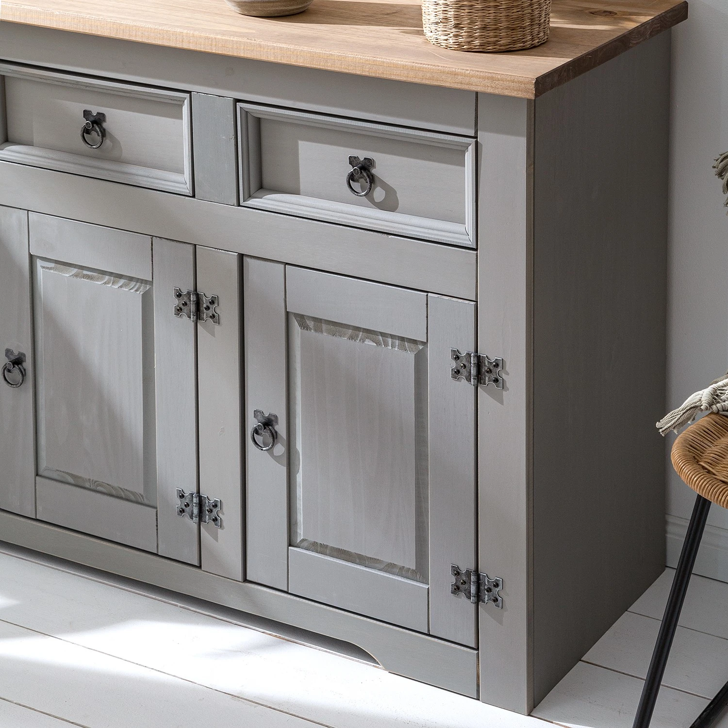 Maison Belfort Sideboard Finca Rustica - Kiefer massiv - Kiefer Grau 11 Maison Belfort Sideboard Finca Rustica - Kiefer massiv - Kiefer Grau – Bild 11