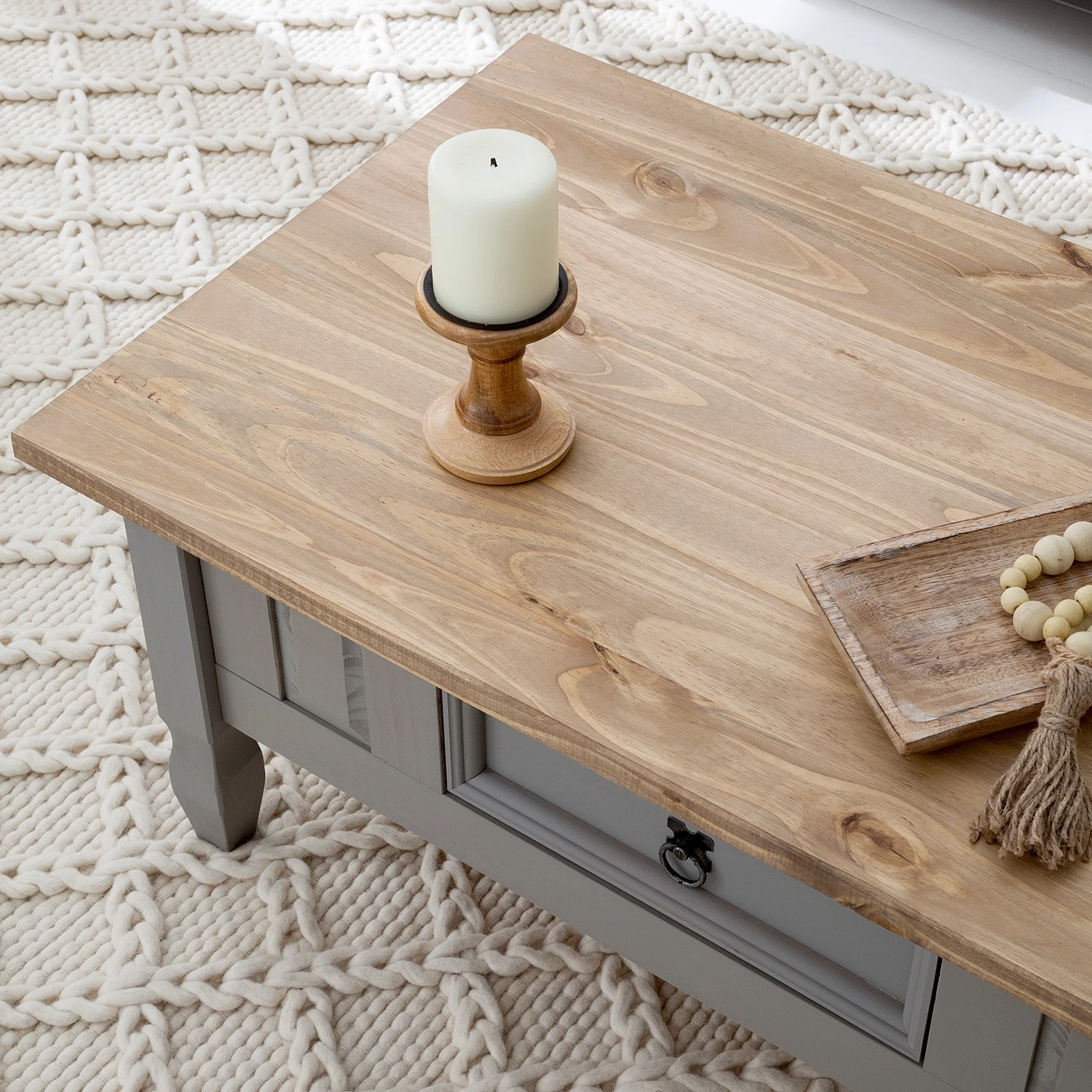 Maison Belfort Couchtisch Finca Rustica - Kiefer massiv - Kiefer Grau 9 Maison Belfort Couchtisch Finca Rustica - Kiefer massiv - Kiefer Grau – Bild 9