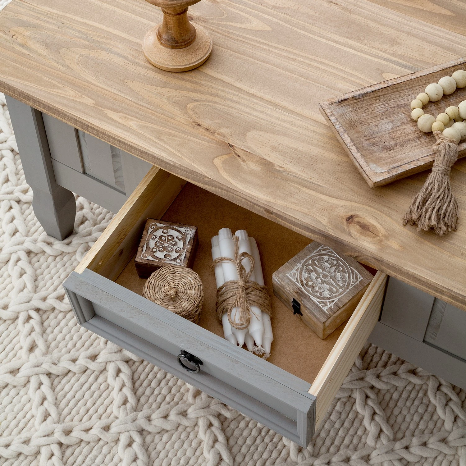 Maison Belfort Couchtisch Finca Rustica - Kiefer massiv - Kiefer Grau 10 Maison Belfort Couchtisch Finca Rustica - Kiefer massiv - Kiefer Grau – Bild 10