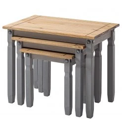 Maison Belfort Beistelltisch Finca Rustica (3er-Set) - Kiefer massiv - Kiefer Grau -Wohnzimmermöbel boutique en ligne 1000178043 200422 06410100014 DETAILS P000000001000178043