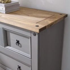 Maison Belfort Kommode Finca Rustica II - Kiefer massiv - Kiefer Grau -Wohnzimmermöbel boutique en ligne 1000178050 200511 13150100015 DETAILS P000000001000178050