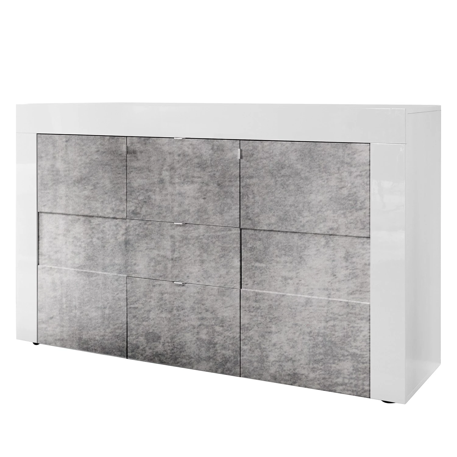 LC Spa Sideboard Easy II - Hochglanz Weiß / Beton Dekor 1 LC Spa Sideboard Easy II - Hochglanz Weiß / Beton Dekor