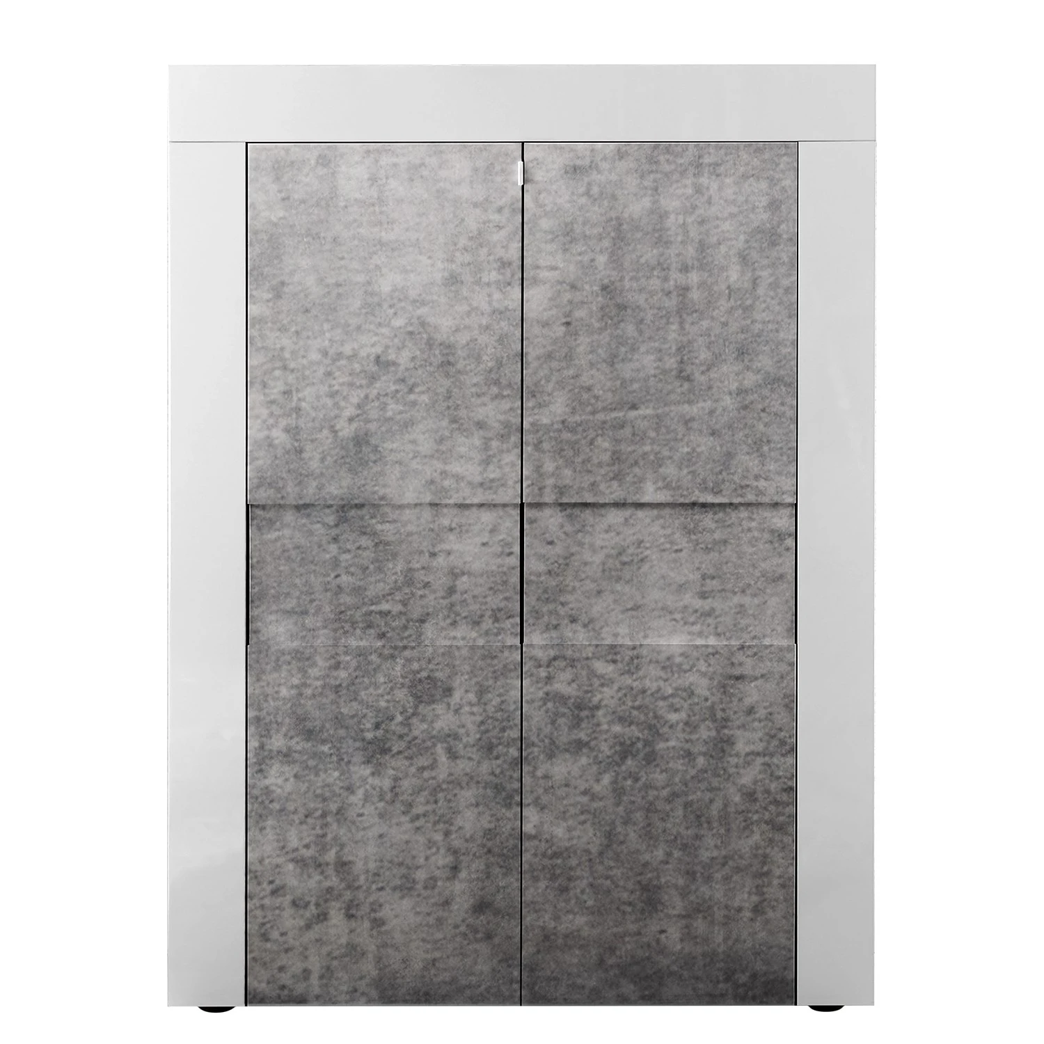 LC Spa Highboard Easy - Hochglanz Weiß / Beton Dekor 1 LC Spa Highboard Easy - Hochglanz Weiß / Beton Dekor