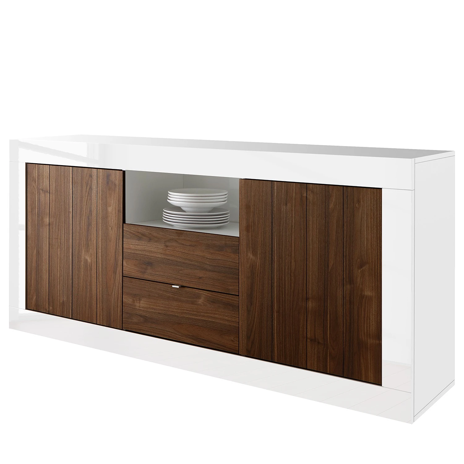 LC Spa Sideboard Urbino I - Nussbaum Dekor / Weiß 1 LC Spa Sideboard Urbino I - Nussbaum Dekor / Weiß