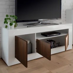 LC Spa TV-Lowboard Urbino - Hochglanz Weiß - Nussbaum Dekor / Weiß 19 LC Spa TV-Lowboard Urbino - Hochglanz Weiß - Nussbaum Dekor / Weiß -Wohnzimmermöbel boutique en ligne 1000178443 201029 08591100649 DETAILS P000000001000178443