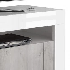 LC Spa TV-Lowboard Urbino - Hochglanz Weiß - Hellgrau / Weiß -Wohnzimmermöbel boutique en ligne 1000178444 201029 08594100656 DETAILS P000000001000178444