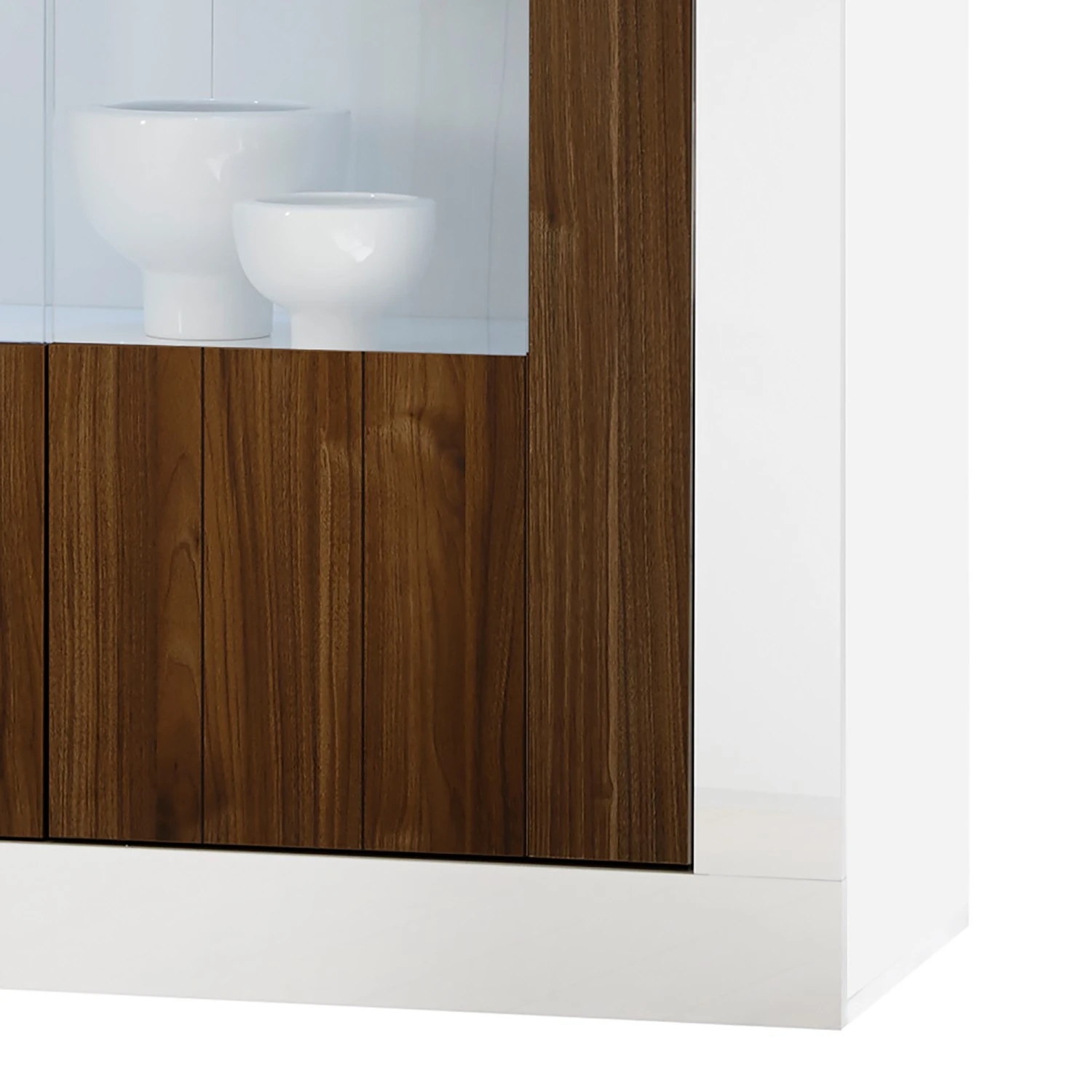 LC Spa Vitrinenschrank Urbino - Nussbaum Dekor / Weiß 10 LC Spa Vitrinenschrank Urbino - Nussbaum Dekor / Weiß – Bild 10