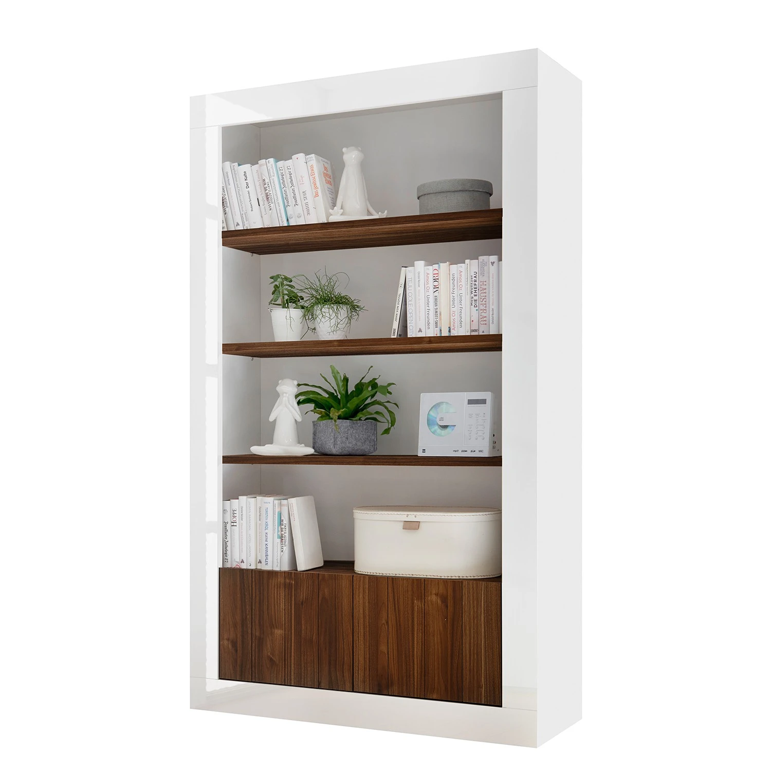 LC Spa Regal Urbino - Nussbaum Dekor / Weiß 1 LC Spa Regal Urbino - Nussbaum Dekor / Weiß