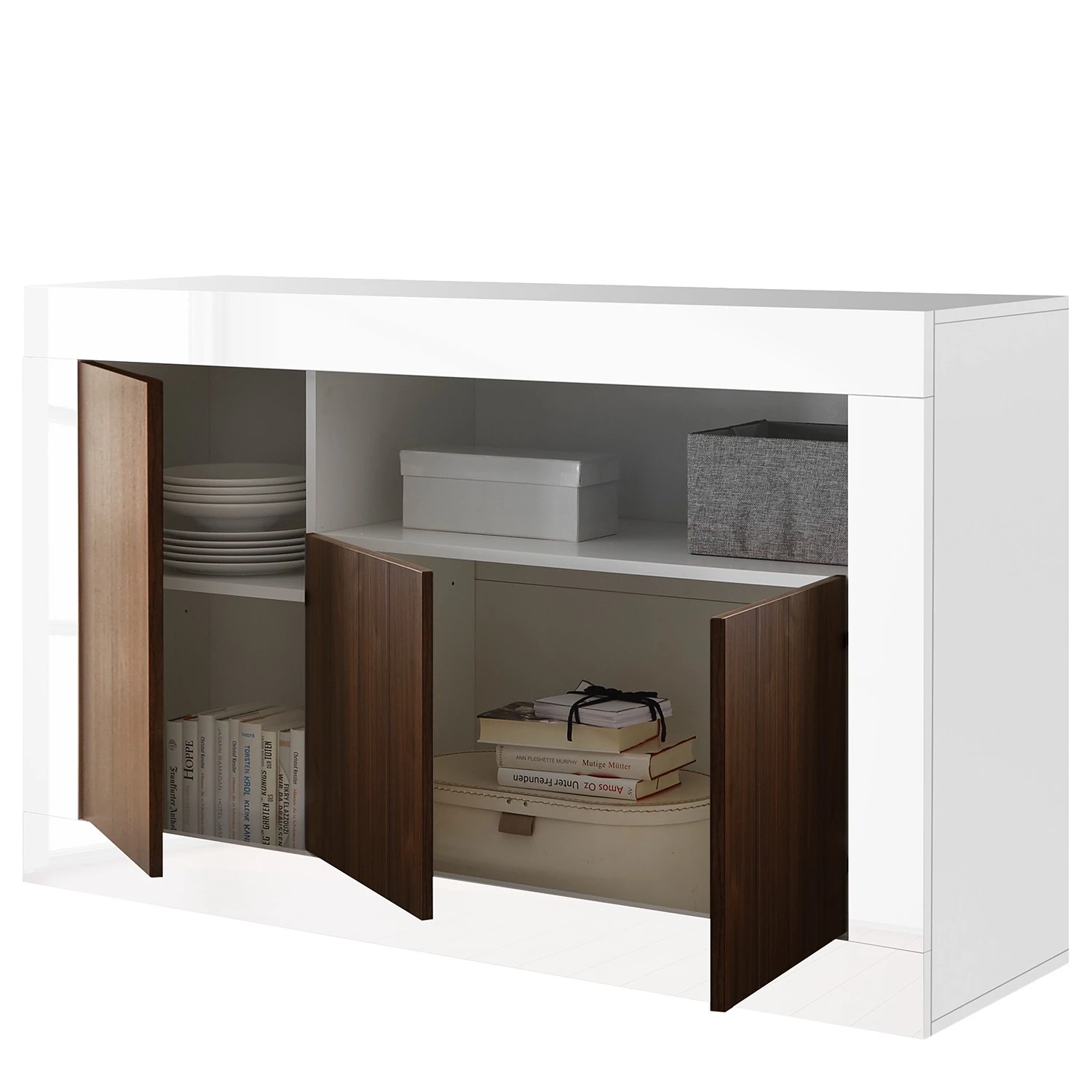 LC Spa Sideboard Urbino II - Nussbaum Dekor / Weiß 5 LC Spa Sideboard Urbino II - Nussbaum Dekor / Weiß – Bild 5