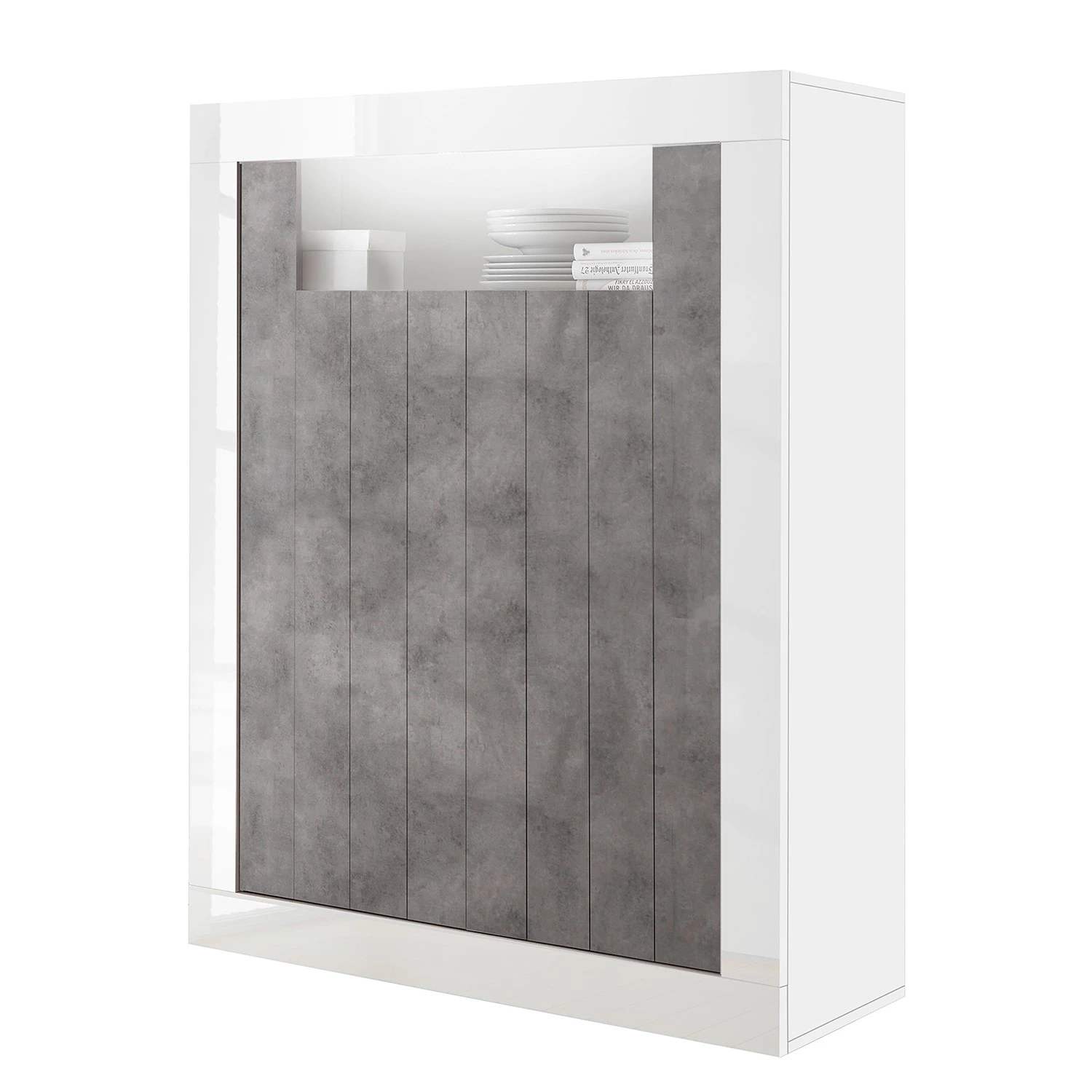 LC Spa Highboard Urbino - Beton Dekor / Weiß 1 LC Spa Highboard Urbino - Beton Dekor / Weiß