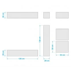 LC Spa Wohnwand Infinity I (4-teilig) - Weiß / Nussbaum dunkel Dekor -Wohnzimmermöbel boutique en ligne 1000178623 190807 06302700046 SKETCH DETAILS P000000001000178623 sketch
