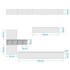 LC Spa Wohnwand Infinity VI (9-teilig) - Weiß / Beton Dekor -Wohnzimmermöbel boutique en ligne 1000178629 190807 06302900080 SKETCH DETAILS P000000001000178629 sketch