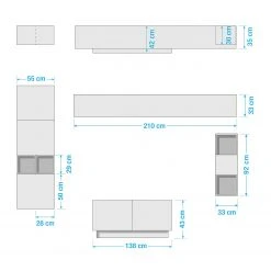 LC Spa Wohnwand Infinity VIII (8-teilig) - Weiß / Beton Dekor 11 LC Spa Wohnwand Infinity VIII (8-teilig) - Weiß / Beton Dekor -Wohnzimmermöbel boutique en ligne 1000178638 190807 06303100121 SKETCH DETAILS P000000001000178638 sketch