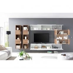 LC Spa Wohnwand Infinity IX (5-teilig) - Weiß / Nussbaum hell Dekor -Wohnzimmermöbel boutique en ligne 1000178647 190807 06303400169 MOOD DETAILS P000000001000178647 mood