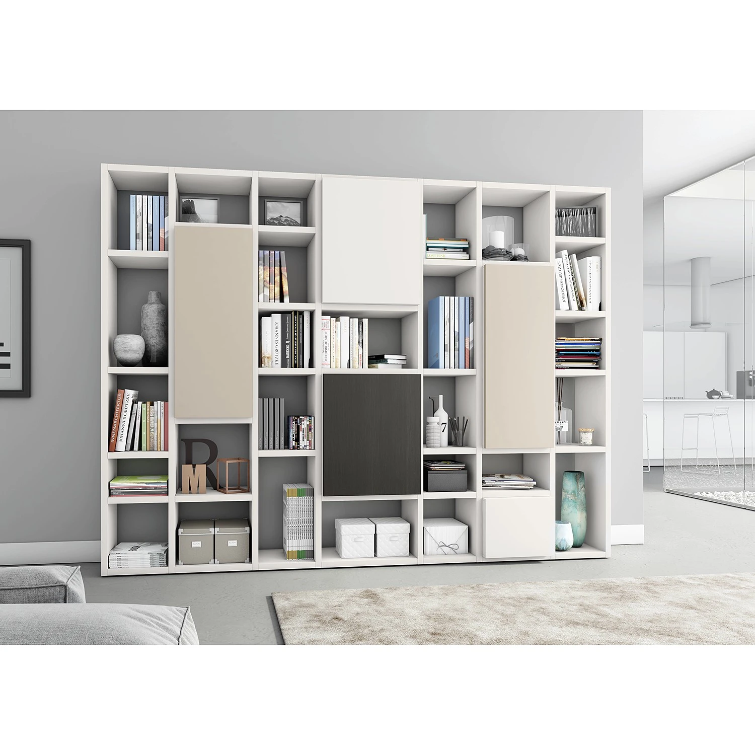 Loftscape Bücherregal Emporior VI - Cremeweiß 1 Loftscape Bücherregal Emporior VI - Cremeweiß