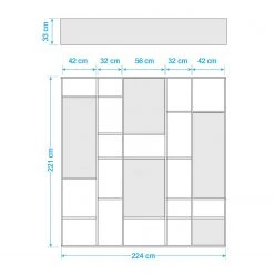 Loftscape Bücherregal Emporior VII - Matt Hellbeige - Breite: 224 cm -Wohnzimmermöbel boutique en ligne 1000178975 190801 08301600030 SKETCH DETAILS P000000001000178975 sketch