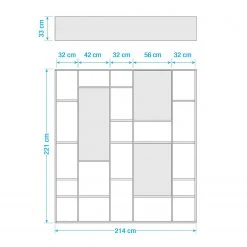 Loftscape Bücherregal Emporior VII - Matt Hellbeige - Breite: 214 cm -Wohnzimmermöbel boutique en ligne 1000178988 190801 08301600069 SKETCH DETAILS P000000001000178988 sketch