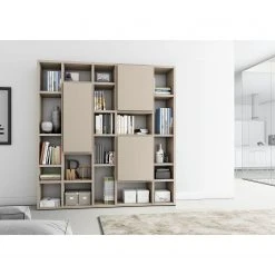 Loftscape Bücherregal Emporior VII - Matt Hellbeige - Breite: 214 cm