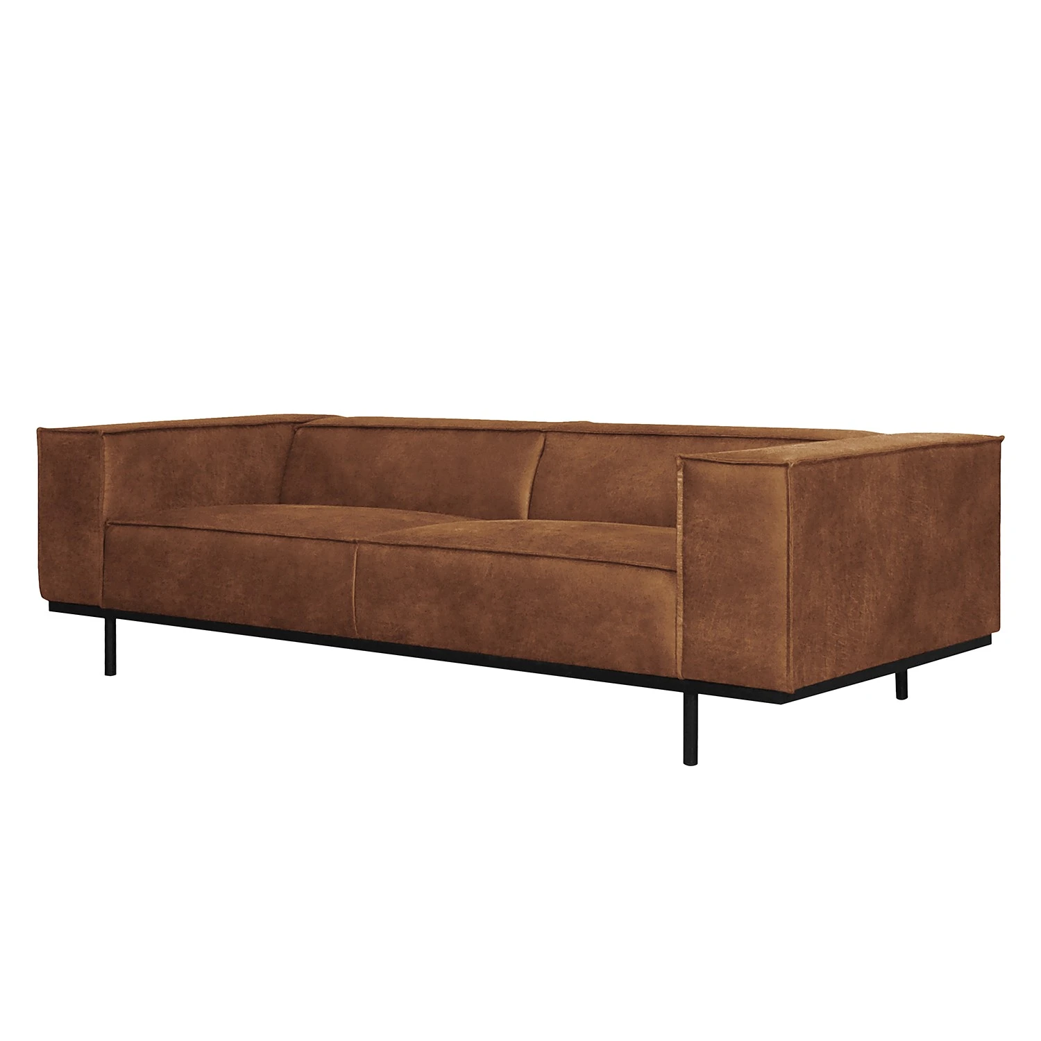 Ars manufacti Sofa Kups I (3-Sitzer) - Samt - Mischgewebe Esha: Cognac 1 Ars manufacti Sofa Kups I (3-Sitzer) - Samt - Mischgewebe Esha: Cognac
