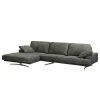 Ars manufacti Ecksofa Hendra I - Echtleder - Anthrazit - Longchair davorstehend links