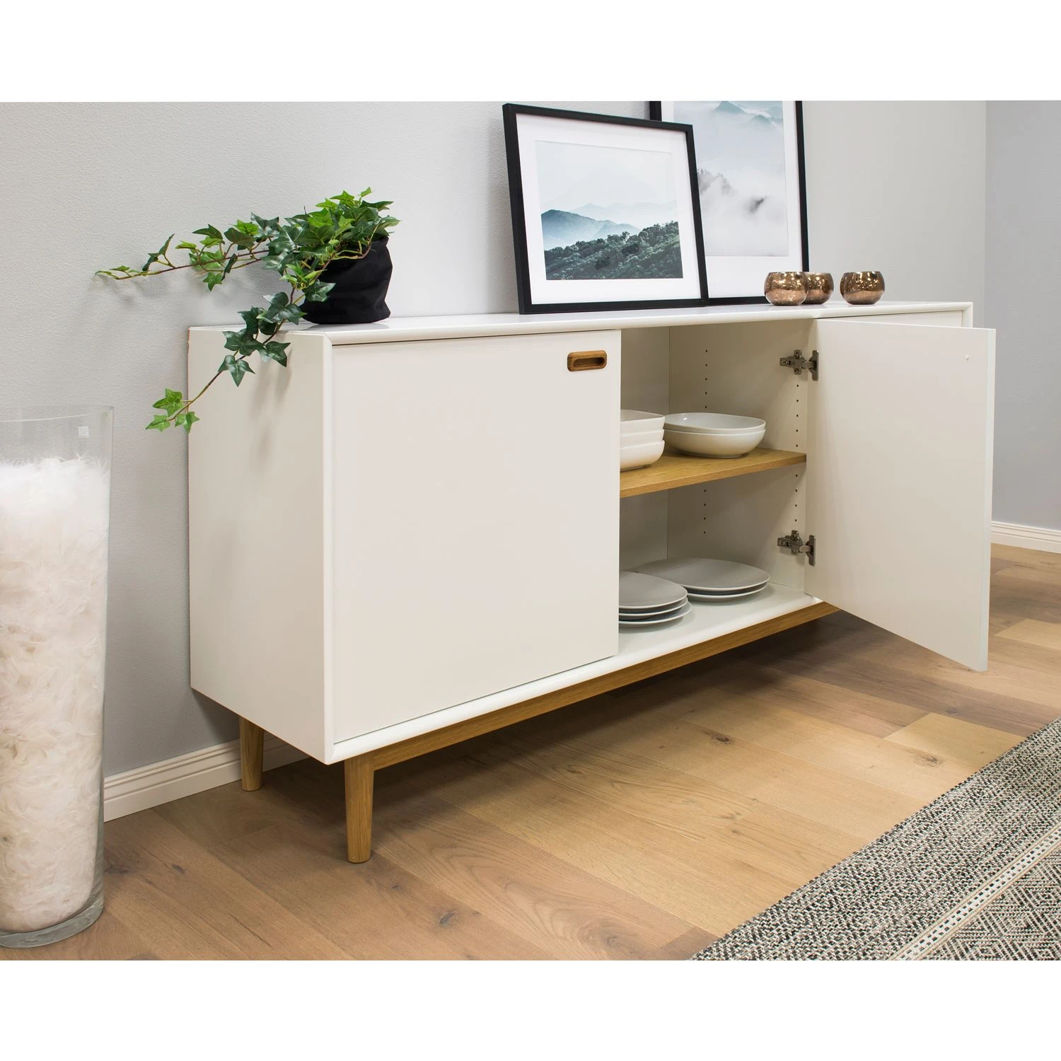 Tenzo Sideboard Svea II - Weiß / Eiche Dekor 3 Tenzo Sideboard Svea II - Weiß / Eiche Dekor – Bild 3