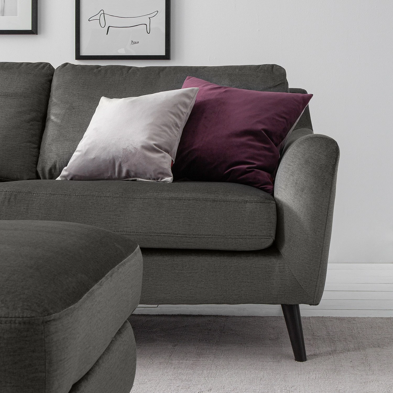 Jack & Alice Sofa Tennyson (3-Sitzer) - Samt - Grau 11 Jack & Alice Sofa Tennyson (3-Sitzer) - Samt - Grau – Bild 11