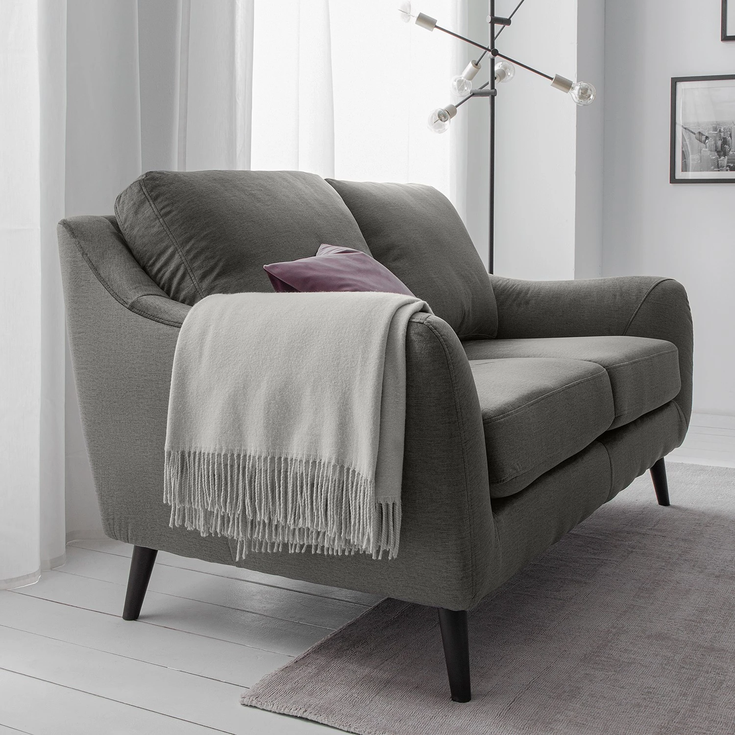 Jack & Alice Sofa Tennyson (2-Sitzer) - Samt - Grau 3 Jack & Alice Sofa Tennyson (2-Sitzer) - Samt - Grau – Bild 3