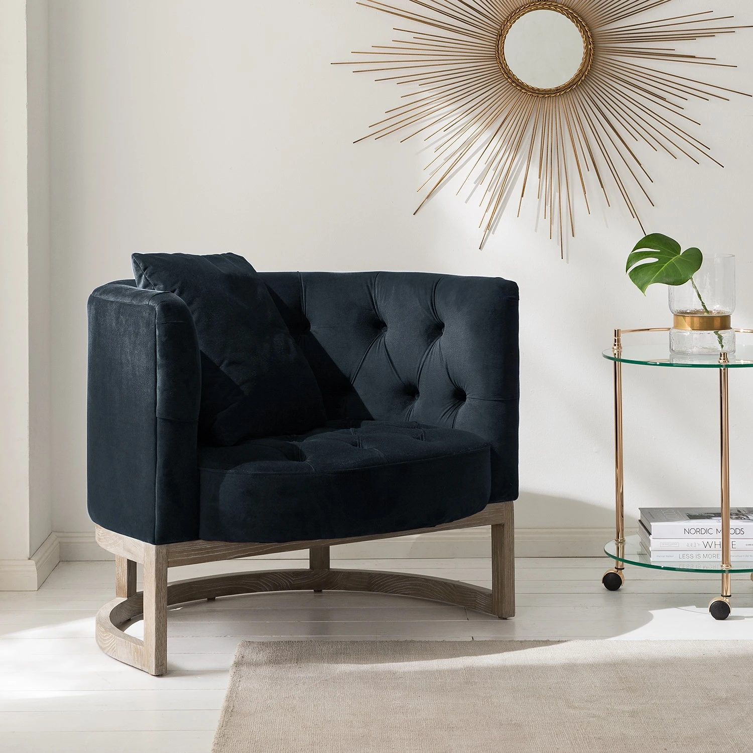Maison Belfort Sessel Drysdale - Samt - Marineblau 2 Maison Belfort Sessel Drysdale - Samt - Marineblau – Bild 2