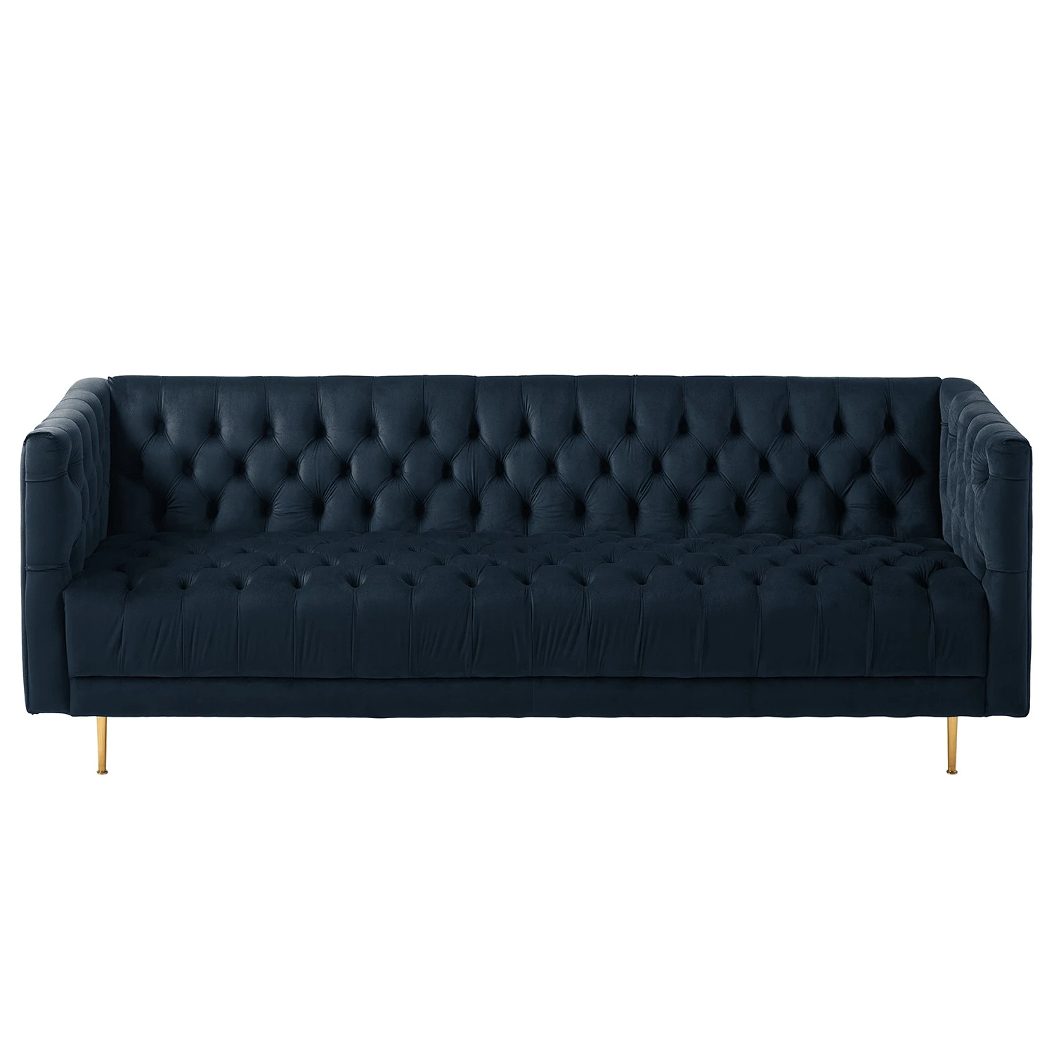 Jack & Alice Sofa Reynella II (3-sitzer) - Samt - Marineblau 4 Jack & Alice Sofa Reynella II (3-sitzer) - Samt - Marineblau – Bild 4